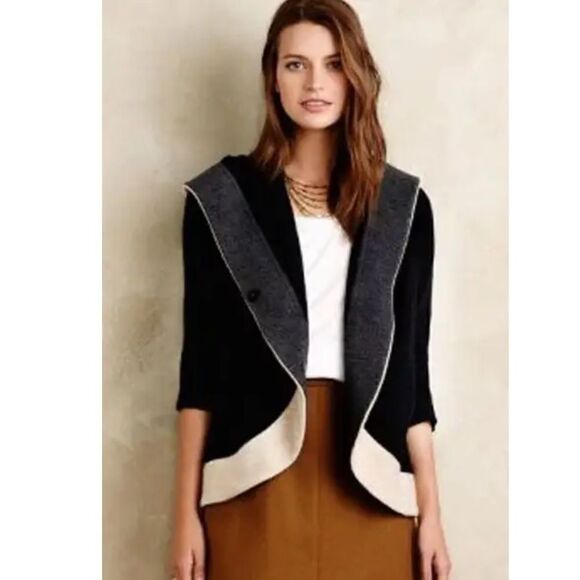 Anthropologie Rosie Neira Colorblock Boiled Wool Jacket size small - Picture 2 of 10